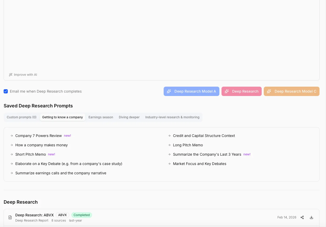 DataToBrief deep research report with AI-generated investment analysis
